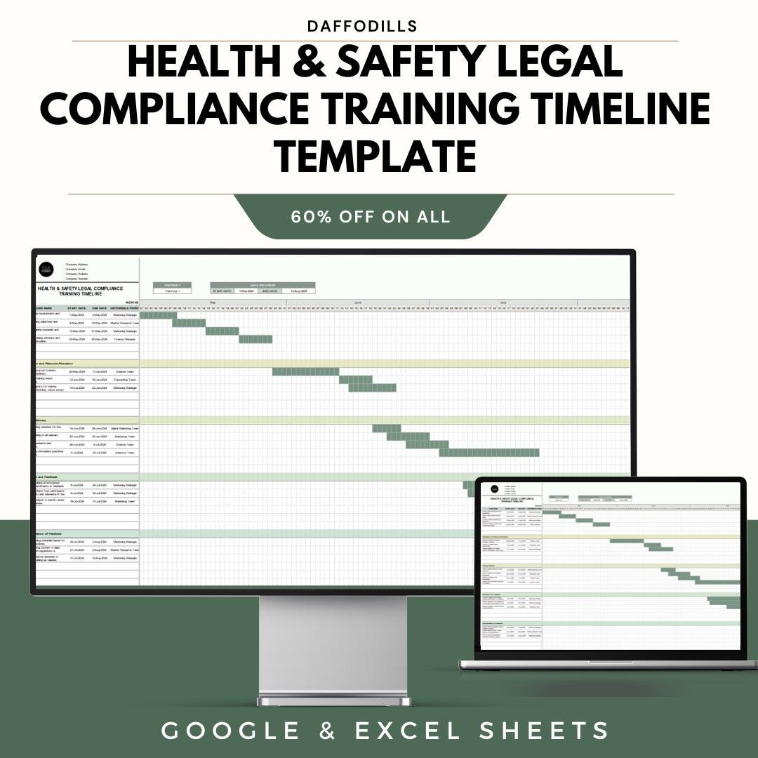 Health and Safety Legal Compliance Training Timeline Template | Google ...