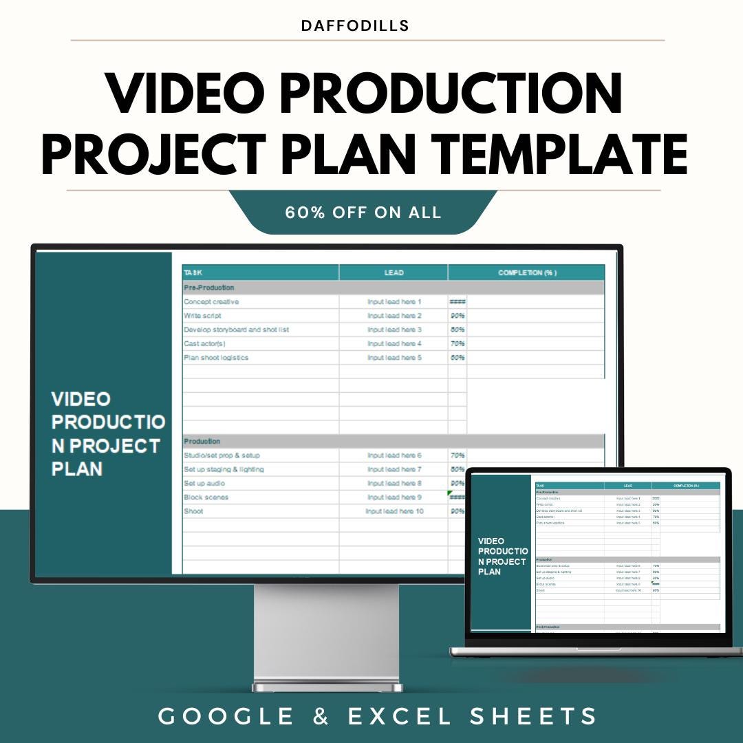 Video Production Project Plan Template, Excel & Google Sheets Film