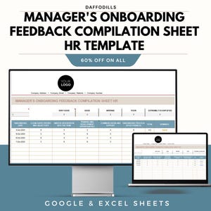 Managers Onboarding Feedback Sheet, HR Onboarding Tracker, Employee Feedback Template, HR Analytics Tool, Google Excel Sheet