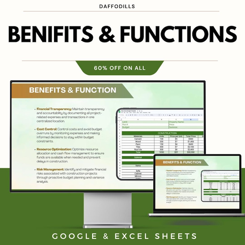 New Home Construction Budget Template, Excel Google Sheets Building ...