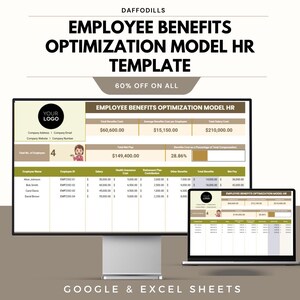 Employee Benefits Optimization Model, HR Compensation Planner, Google Sheets Template, Excel Payroll Analysis, Benefits Cost Calculator