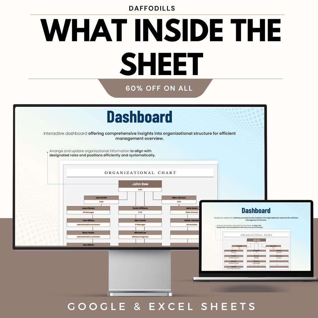 Organizational Chart Template | Excel & Google Sheets Org Structure ...