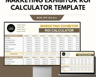 Marketing Exhibitor ROI Calculator Template, Trade Show ROI Tracker, Event Performance Analysis Google Excel Sheet