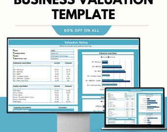 Plantilla de valoración empresarial: Hojas de cálculo de Google y Excel, métricas financieras y ratios de valoración
