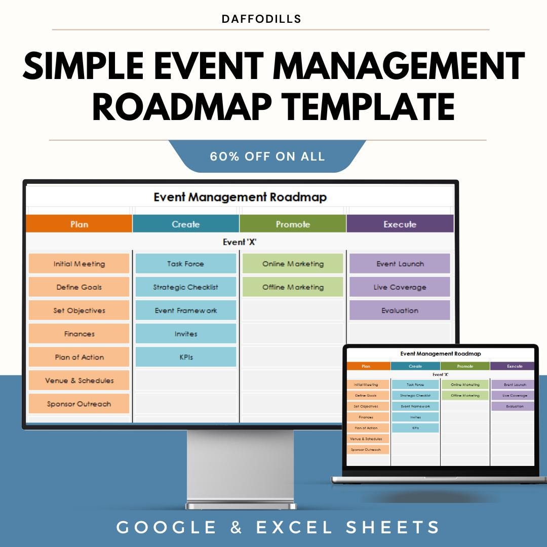 Simple Event Management Roadmap Template for Google & Excel – Plan ...