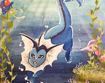 Vaporeoon Art Print: Archival Quality, Original Painting