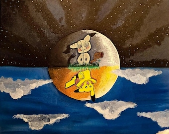 Impresión Mimikyuu y Pikachuu 8x10