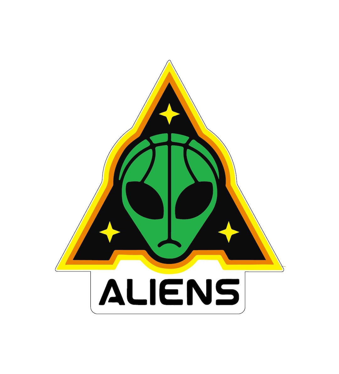 Green Alien Sports Logo Vinyl Sticker - Sci-fi Triangle Design - Etsy