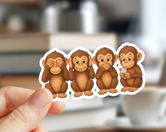 Monkeys Drama Sticker – Funny Relatable Vinyl for Water Bottles & Laptops