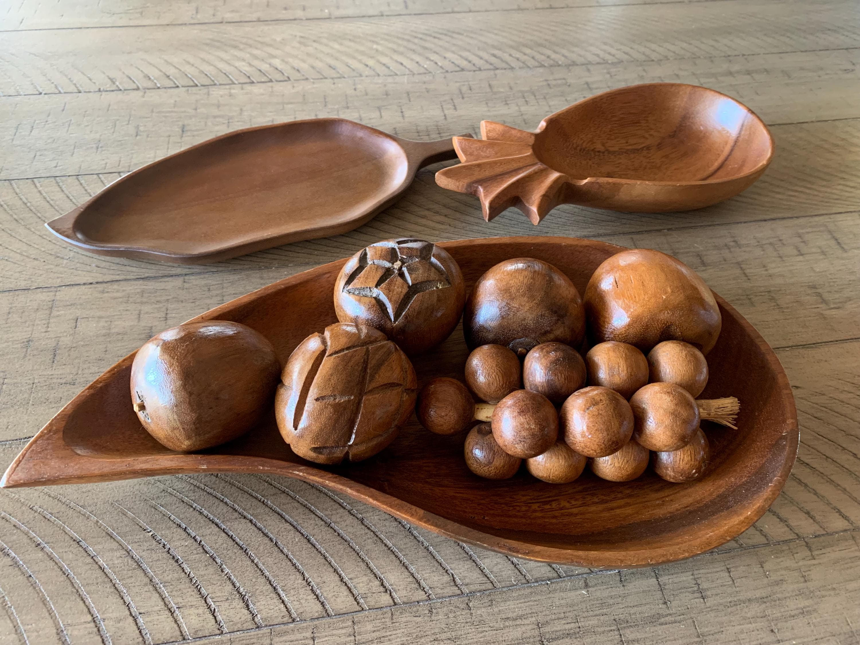 Monkey Pod Wooden Fruit - Etsy