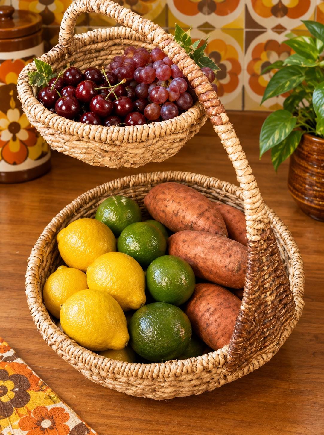 Vintage Fruit Basket - Etsy