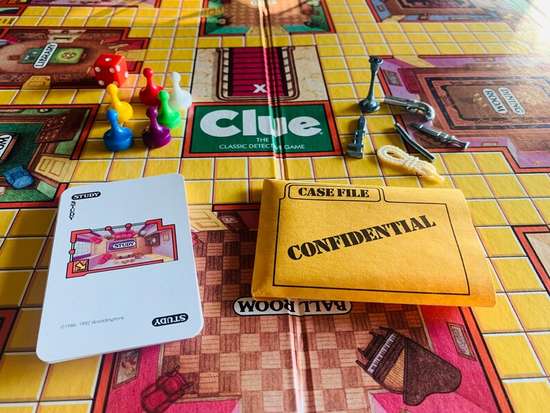 Vintage 1986 Clue Board Game Parker Brothers Classic Detective Mystery ...
