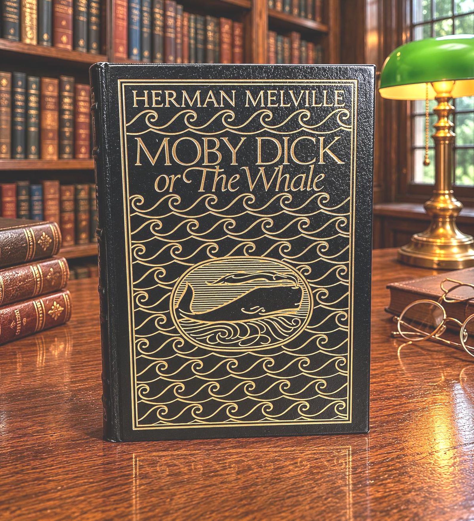 Herman Melville Moby Dick Leatherbound Book: 22-Karat Gold Tooling Classic Edition