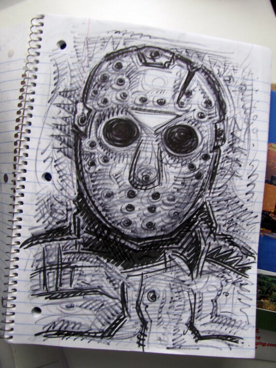 Jason Voorhees de FRIDAY THE 13TH Dibujo Original - Etsy España