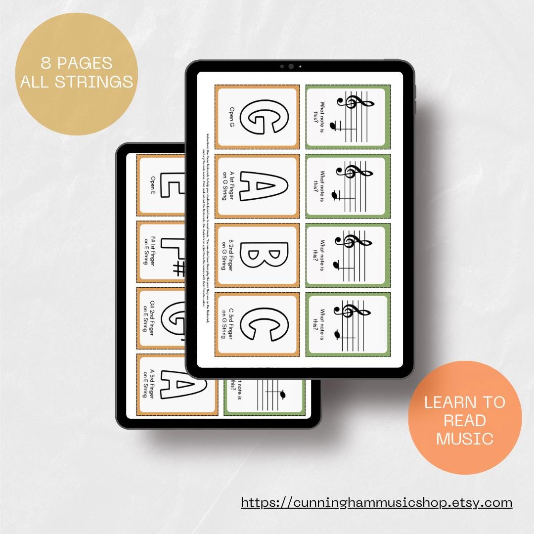 Violin Flashcards - Etsy