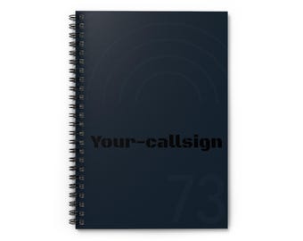 Aangepast Ham Radio Field Journal met roepnaam | Gepersonaliseerd logboek voor radioamateurs, draagbaar radiologboek, cadeau voor hamliefhebber