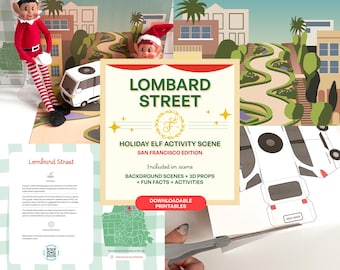 Scena di gioco cittadina stampabile – San Francisco Lombard Street / Sfondi e oggetti di scena