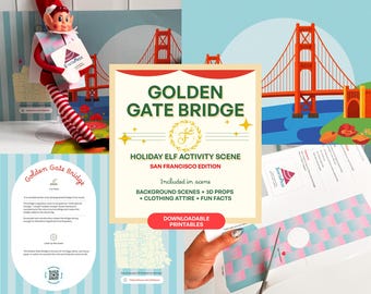 Scena di gioco cittadina stampabile – Golden Gate Bridge di San Francisco / Sfondi e oggetti di scena