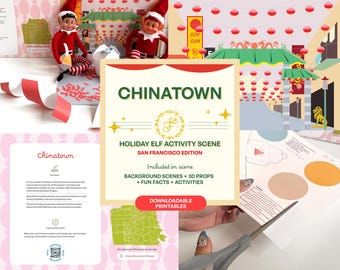 Città di carta stampabile per il capodanno lunare - Chinatown di San Francisco / Kit e oggetti di scena stampabili