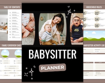 Ultimate Babysitter Planner Printable, Childcare Binder, Nanny Daily Log, Editable Canva Template, Babysitting Binder for Parents