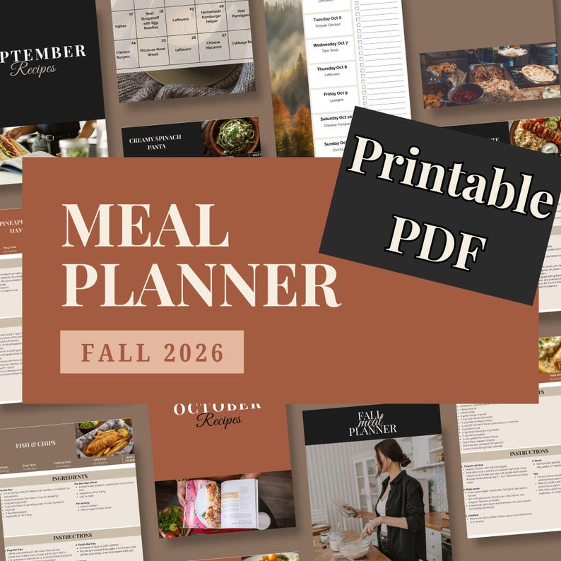 Fall 2026 Family Meal Planner: Weekly Recipes & Grocery List (printable