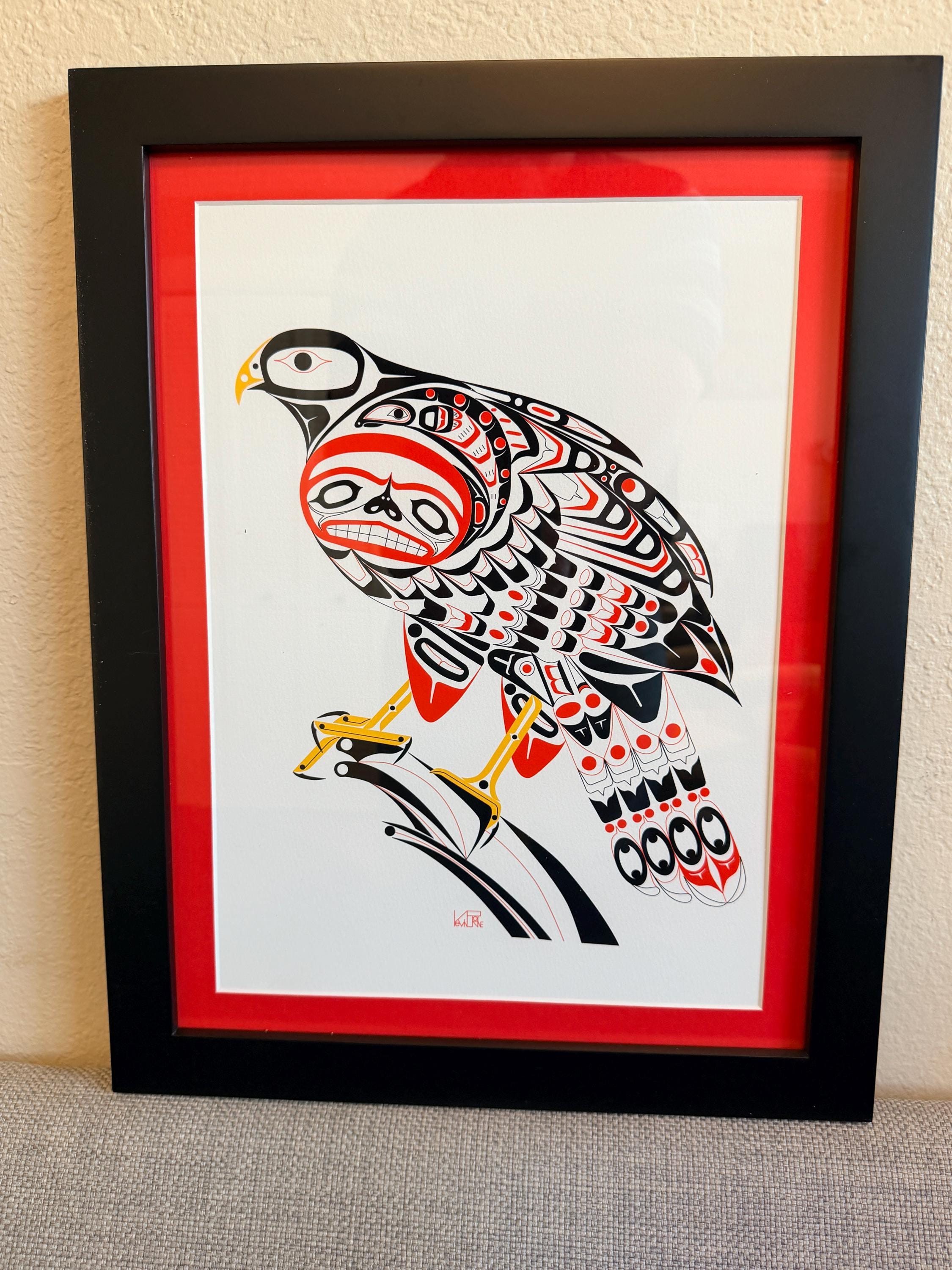 アート・デザイン・音楽 Northwest Cost Indian Art Hawk - Haida Pacific Northwest Coast Indian Art - Etsy