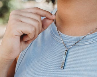 Stainless Steel 4-Sided Bar Pendant