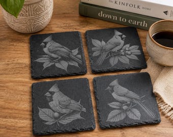 Engraved Slate Coaster Set