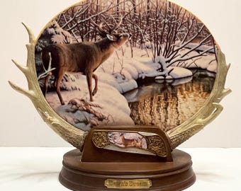 Piatto decorativo a tema cervo "Dawns Dream" di Bradford Exchange da collezione