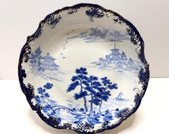 Antiguo Kato Shubei Meiji Período Seto Porcelana Japonesa Kutani Ware Pagoda Plato