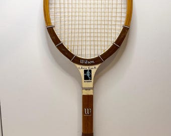 Vintagewälson Chris Evert Autogramm Holz Tennisschläger Geschwindigkeit Flex Fibre