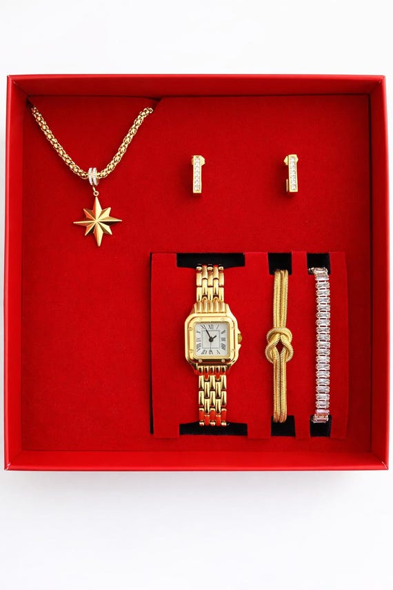 Elegant Gold Watch and Necklace Set Women main image 4