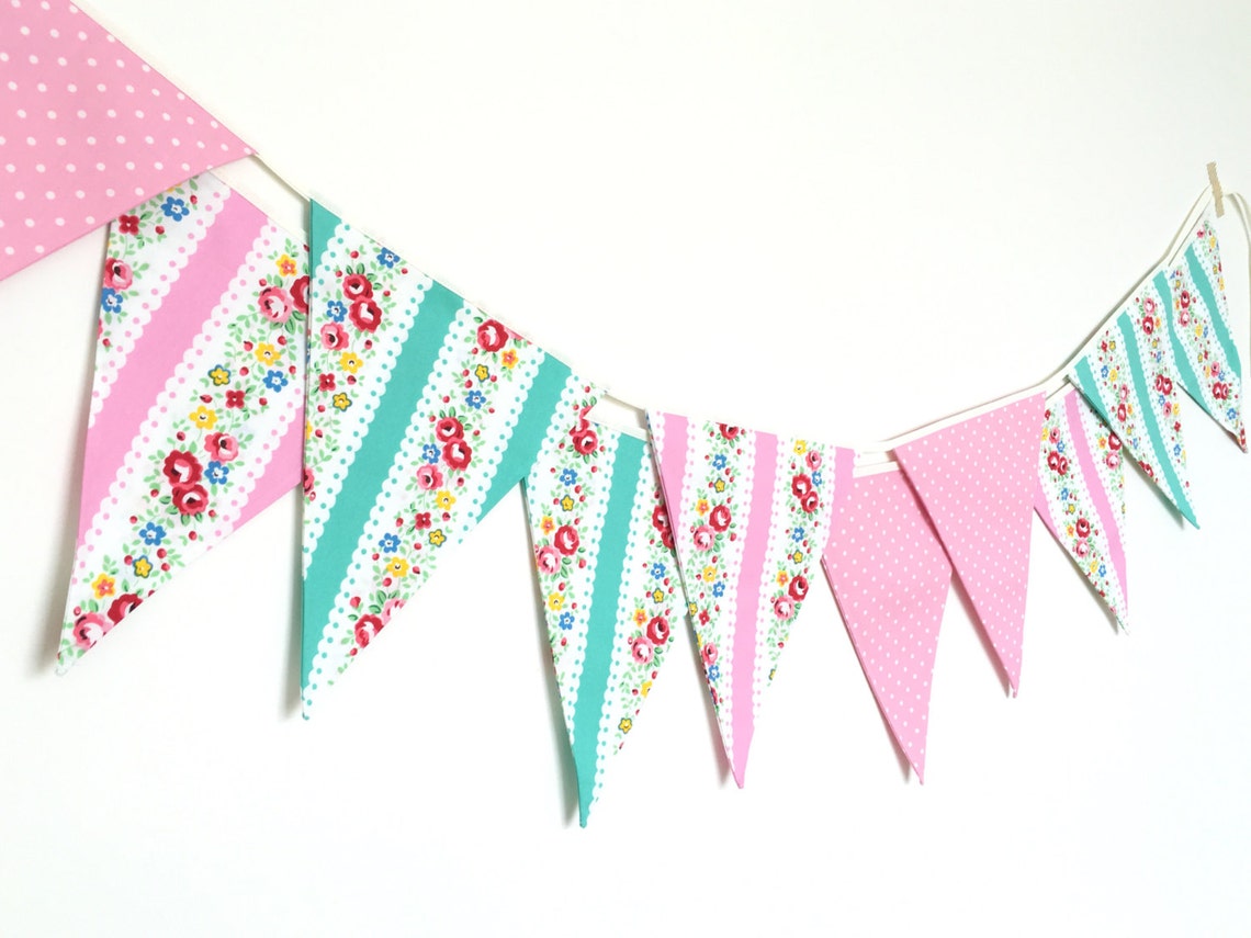 Shabby Chic Fabric Banners Bunting Garland Wedding Bunting Etsy