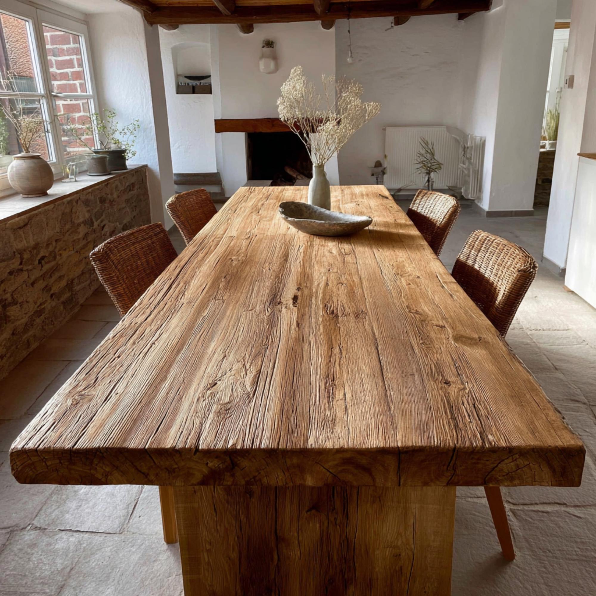 Wooden Table – Rustic Wood Table – Handmade Farmhouse Table – Solid ...