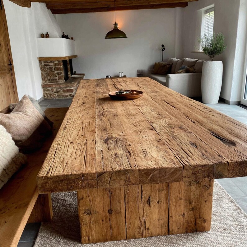 Wooden Table – Rustic Wood Table – Handmade Farmhouse Table – Solid ...