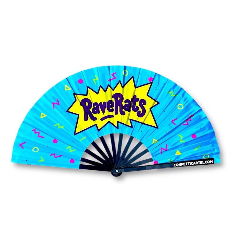 Rave Rats Folding Fan: Large Clack Fan, Festival Accessory - Etsy