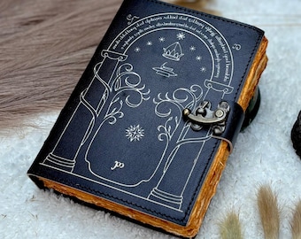 Diario de cuero de las Puertas de Durin: Libro de las Sombras hecho a mano, 400 páginas