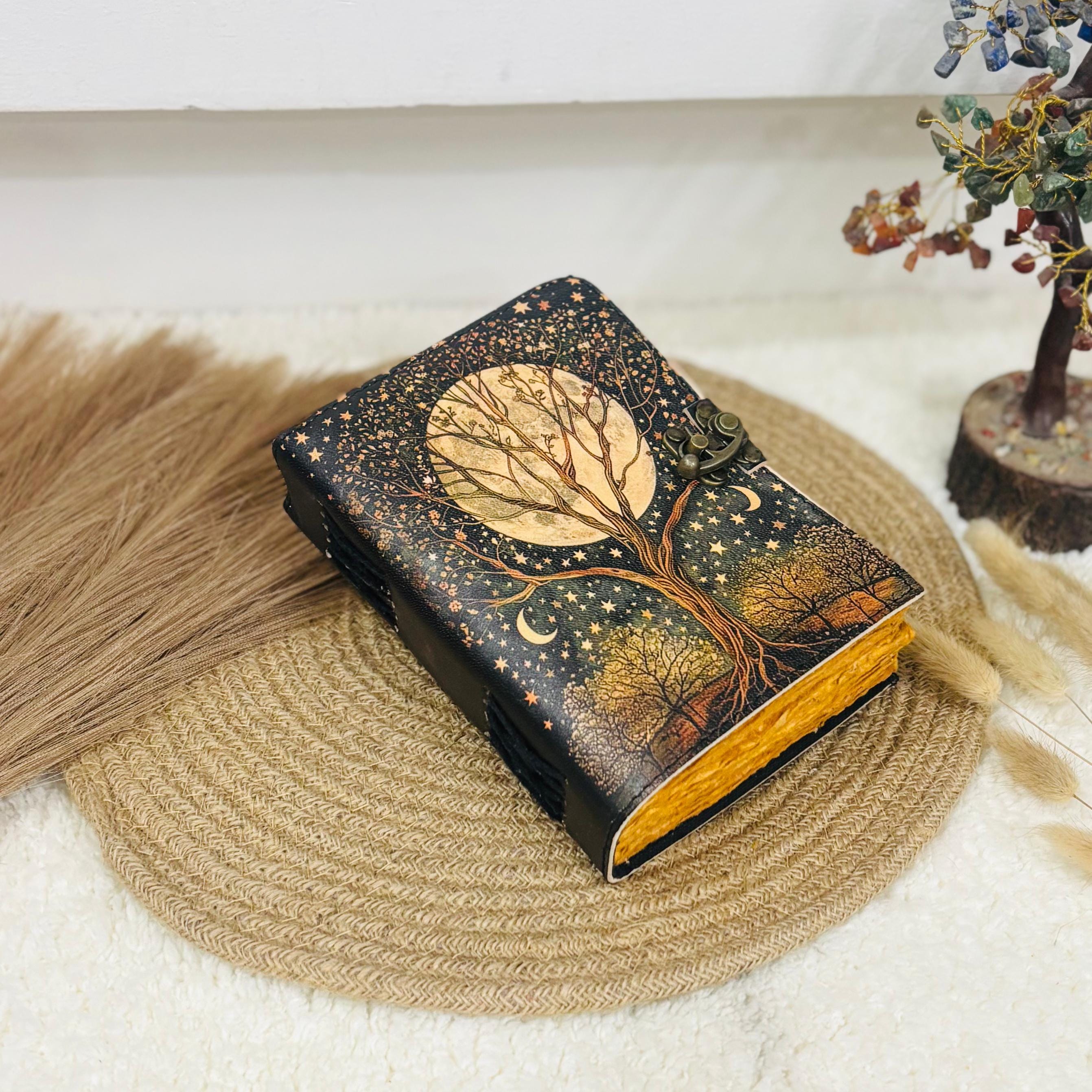 Tree of Life Leather Journal, Vintage Grimoire Book of Shadows - Etsy