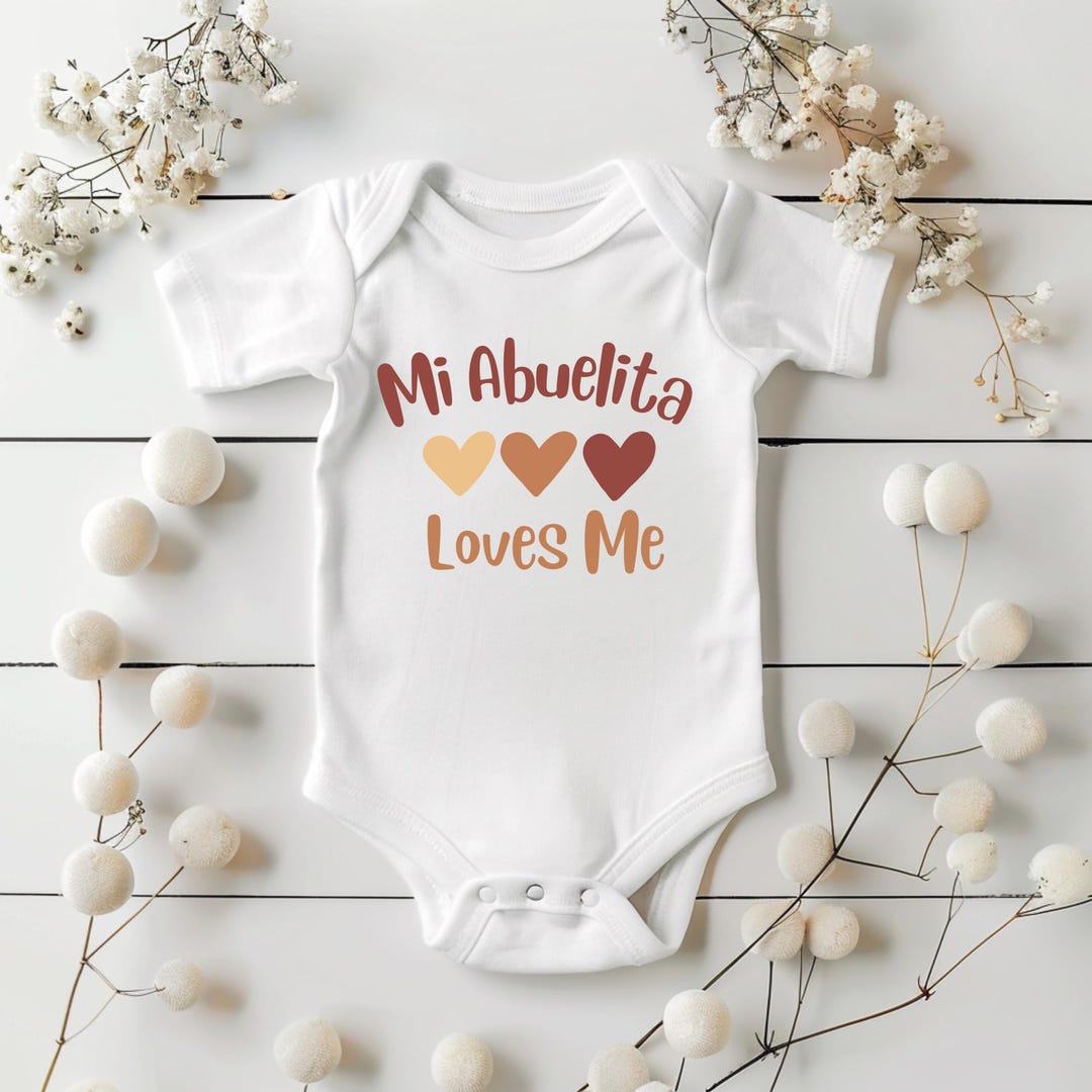 Mi Abuelita Loves Me PNG, Baby Body Suit, Baby Shower