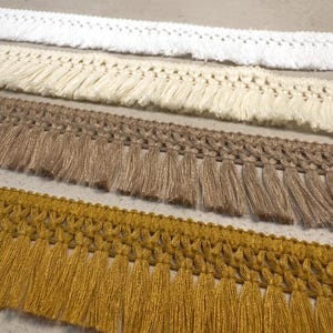 Natural Cotton Fringe Trim | 4 Colours in 4cm – For Fashion, Décor & Creative Projects