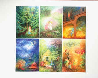 fairy tale Postcards Set 1 / picture / postcard /  Waldorf / season / nature table /fairy story snow white