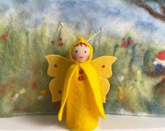 Brimstone butterfly child  waldorf inspired /Nature Table  flower child seasons