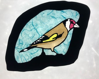 Goldfinch / Bird / Waldorf / transparent / Window Picture / window Mural  / season table / nature Table