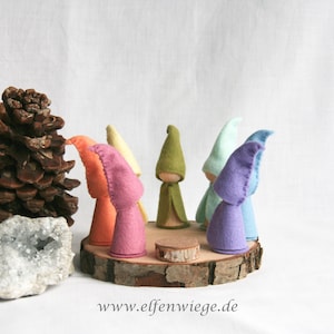 Waldorf Calendar Pastel colored Rainbow Gnome colour day Days Of The Week Calendar peg Doll