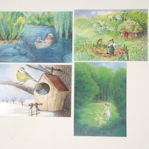 Postcards Set 1  Monika Speck / picture / postcard /  Waldorf / season / nature table / gnome / bird