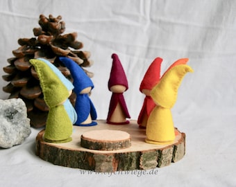 Waldorf Calendar Rainbow Gnome colour day Days Of The Week Calendar Peg Doll  seasons tabel / perpetual calendar