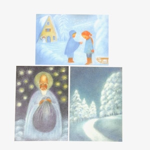 Set di cartoline invernali 4 / cartoline / cartoline / Waldorf / stagione / tavola natura / neve Ruth Elsässer