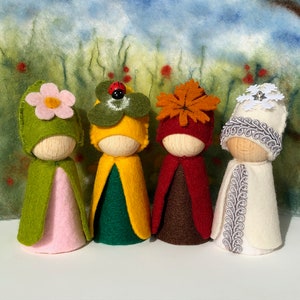 four Seasons / Waldorf / spring, summer, autumn, winter / Peg Doll  seasons tabel