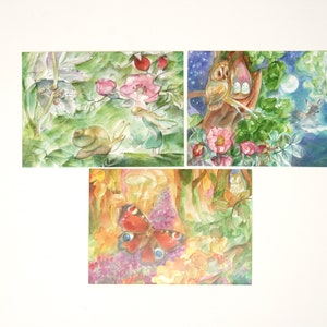 Sommer Postkarten Set 5 / Jahreszeitentisch / Waldorf / Sommer /
