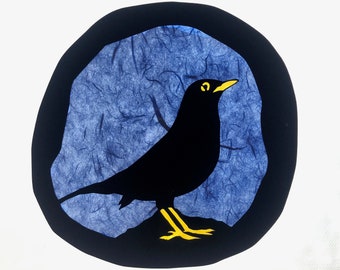 Blackbird / Bird / Waldorf / transparent / Window Picture / window Mural  / season table / nature Table